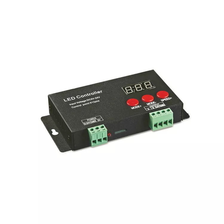 LED幻彩控制器SD卡智能DMX512编程全彩控制盒 ZGE-CON-502C
